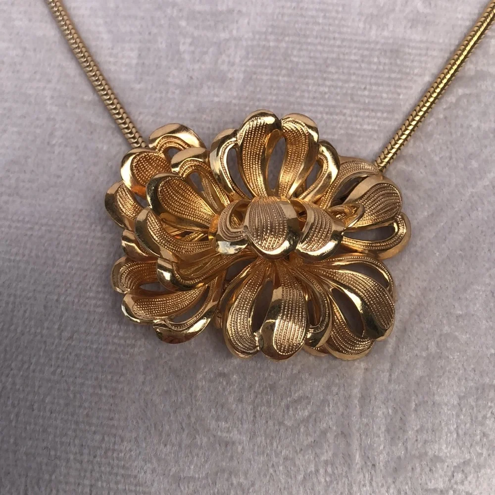 Frostner vintage 12kt gf flower snake chain choker - Picture 2 of 10